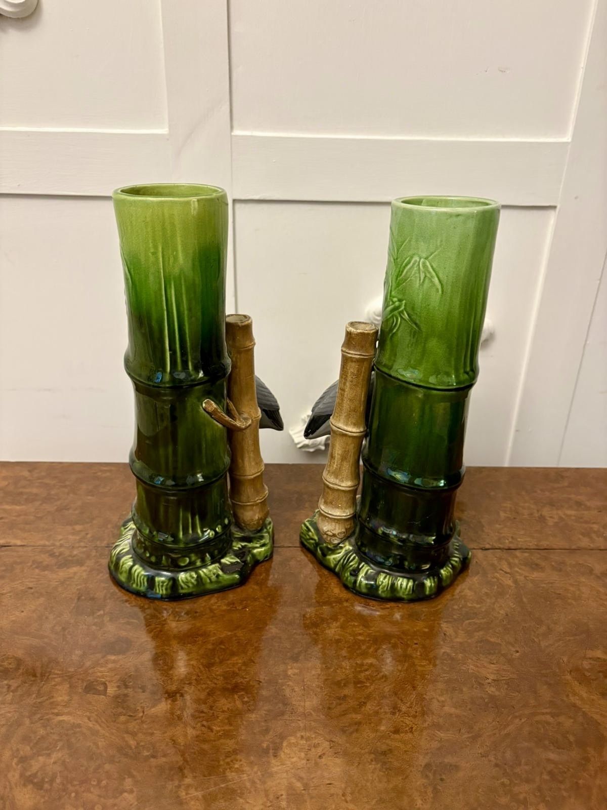 Unusual Pair Of Antique 19th Century Quality Bretby Vases photo 1595.0
