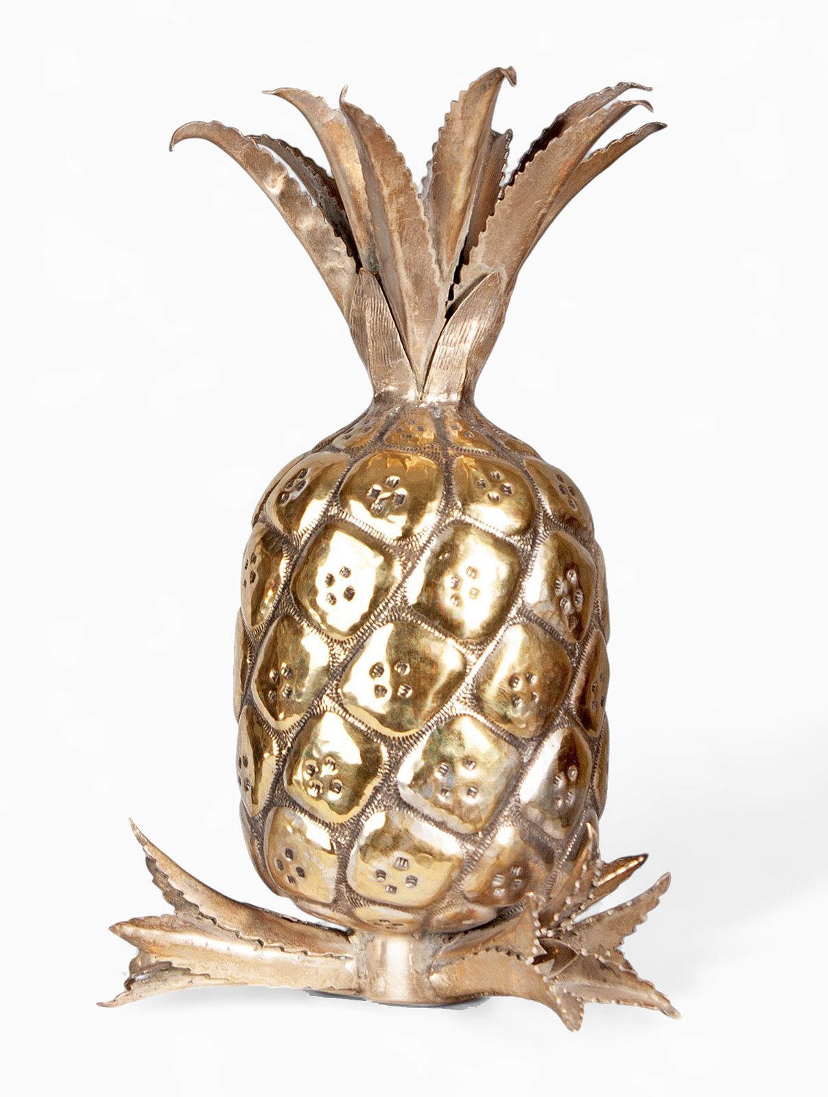 Mid 20th Century Modern Gilt Brass Decorative Pineapple Sculpture/Newel Post, Italy photo for sale