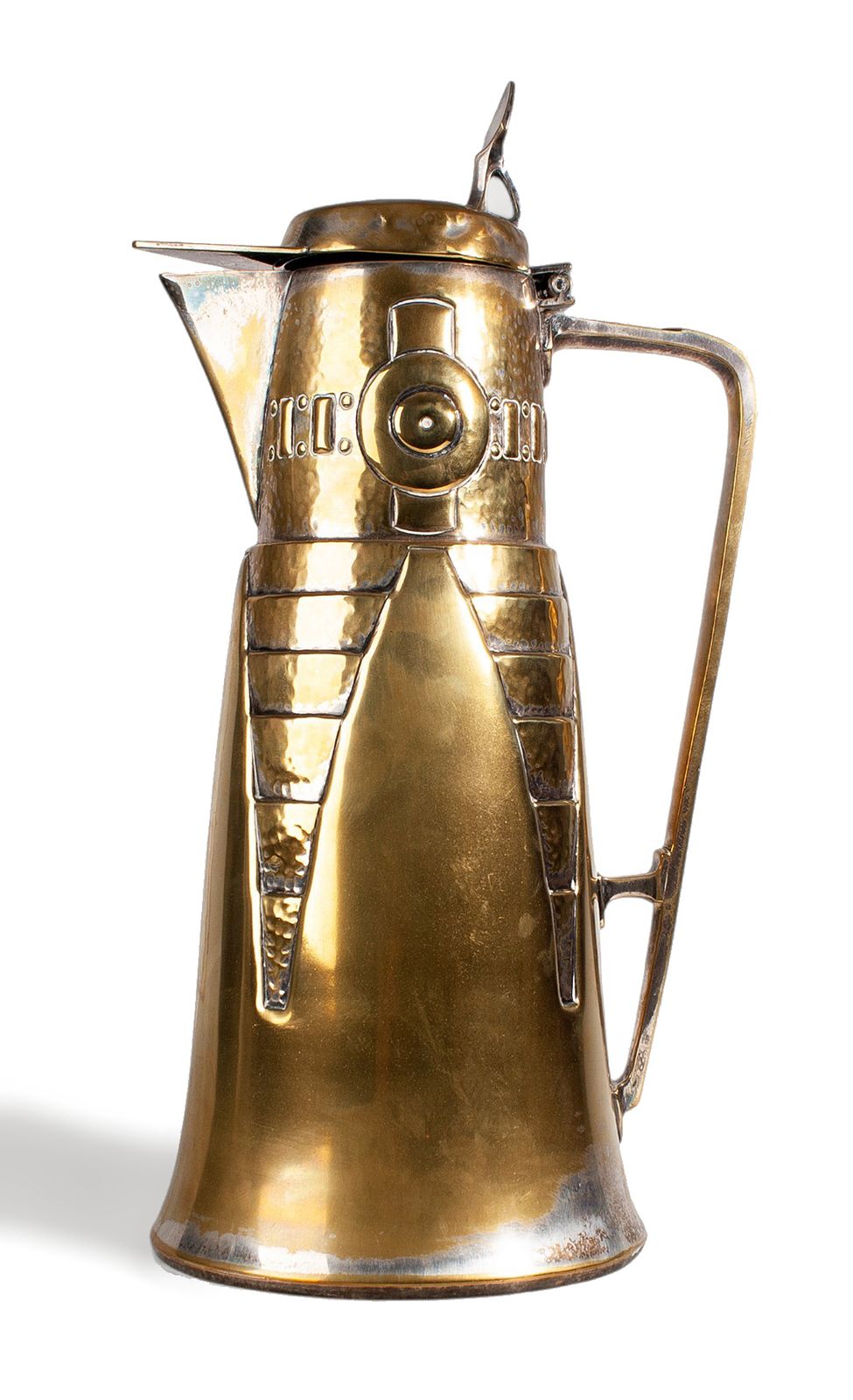 Early 20th Century Art Déco/Jugendstil Golden Metal Tankard By Kayserzinn, Germany