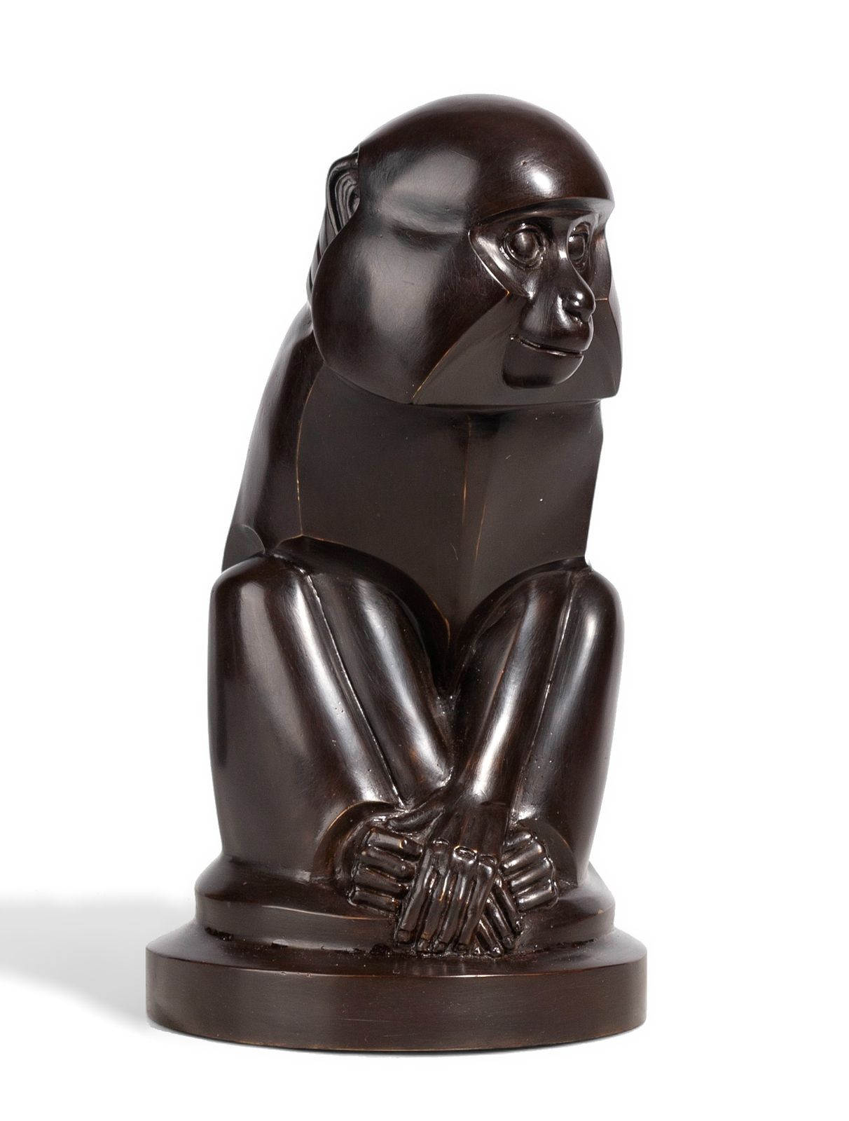 photo for sale Early 20th Century Art Déco Bronze Monkey Sculpture By édouard Marcel Sandoz For The Robecchi Foundry, France