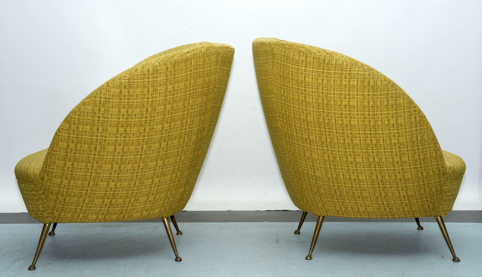 photo for sale Pair Of Ico Parisi Style Armchairs In Original Fabric, Italy, 1950s