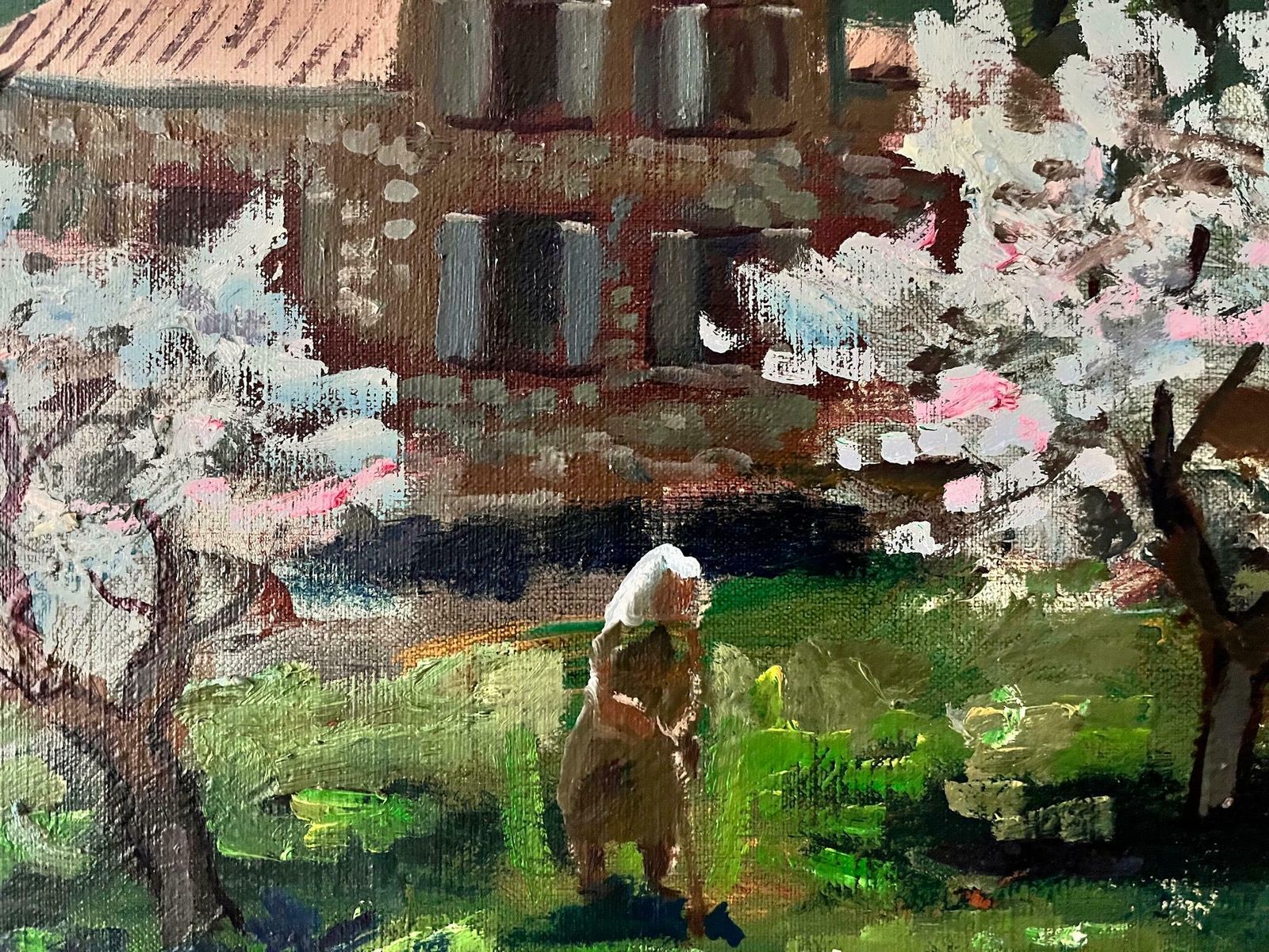 Mediterranean Landscape, Swedish Oil On Canvas, Signed Bertil Wahlberg photo vintage