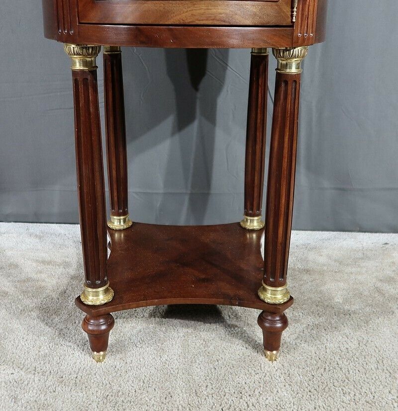 photo for sale Small Mahogany Drum Table, Louis XVI Style – Late 19th Century