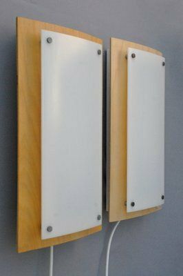 Beech And Acrylic Wall Lamps By Lars Bessfelt For Ateljé Lyktan, Sweden, 1980s, Set Of 2 photo for sale
