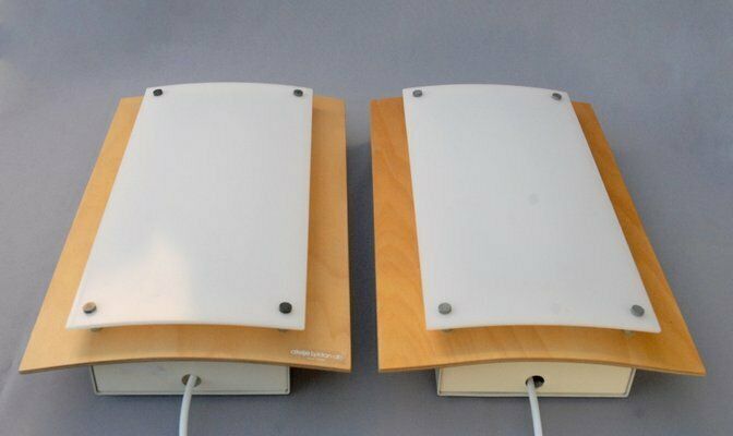 Beech And Acrylic Wall Lamps By Lars Bessfelt For Ateljé Lyktan, Sweden, 1980s, Set Of 2 photo vinterior
