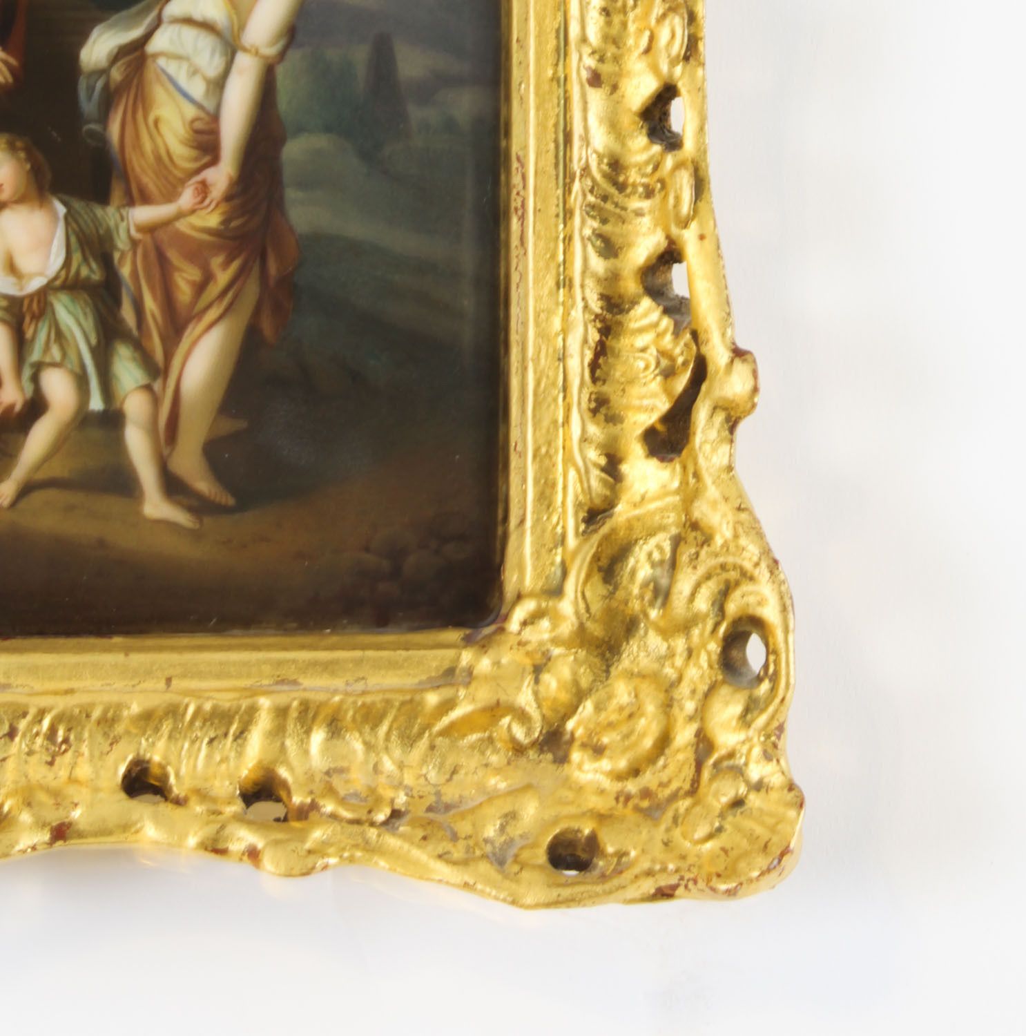 Antique Porcelain Plaque In Gilded Frame Of Abraham19th C photo buy