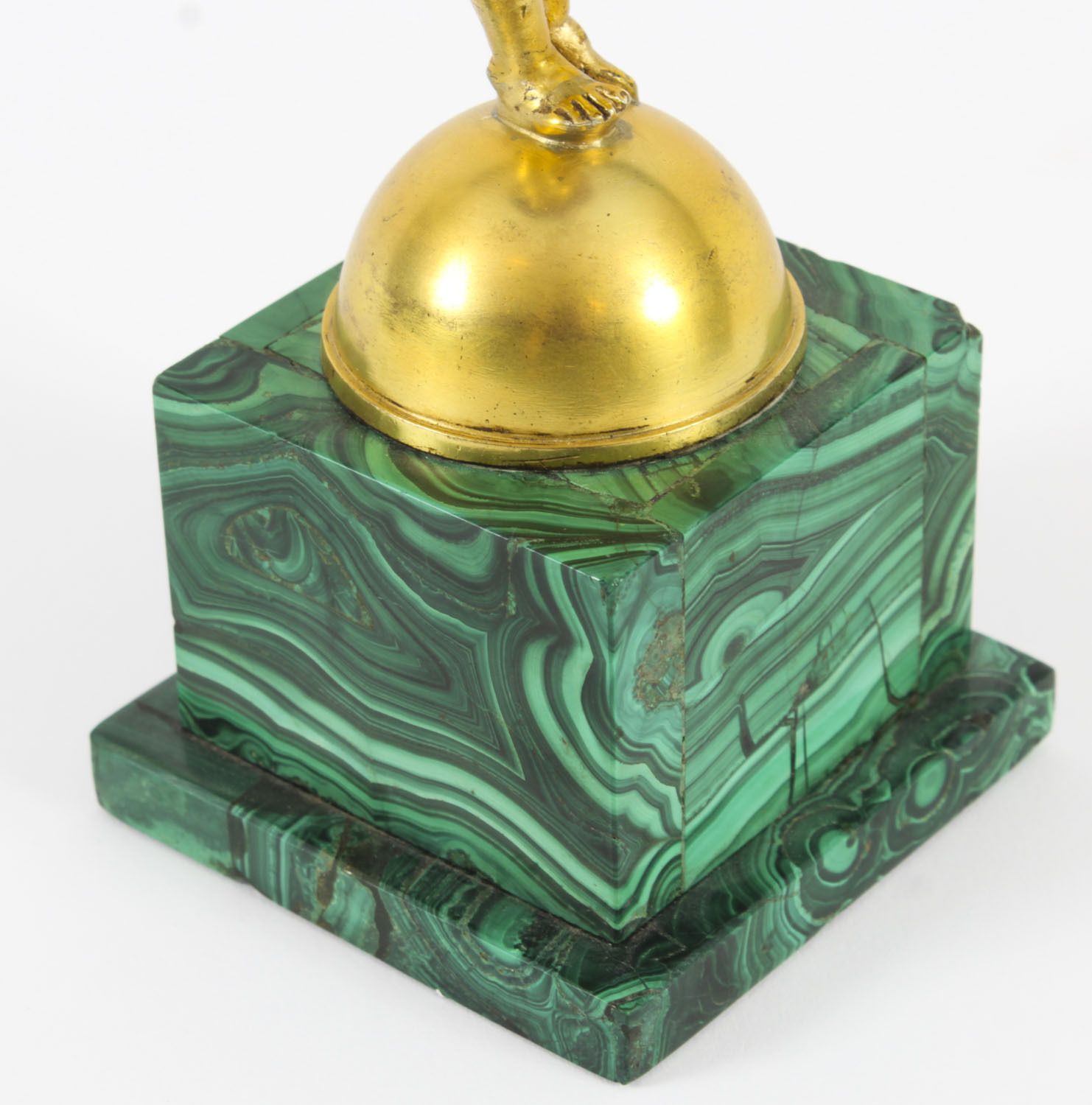 photo vintage Antique Regency Ormolu Cherub Tazza With Malachite & Blue John 19th C