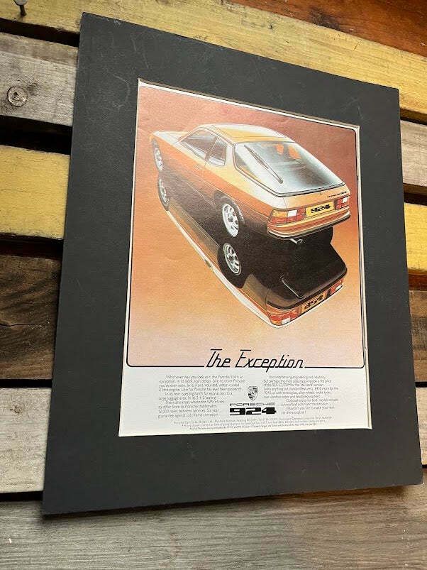 Vintage Porsche 924 Advertising Print 1978 photo furniture