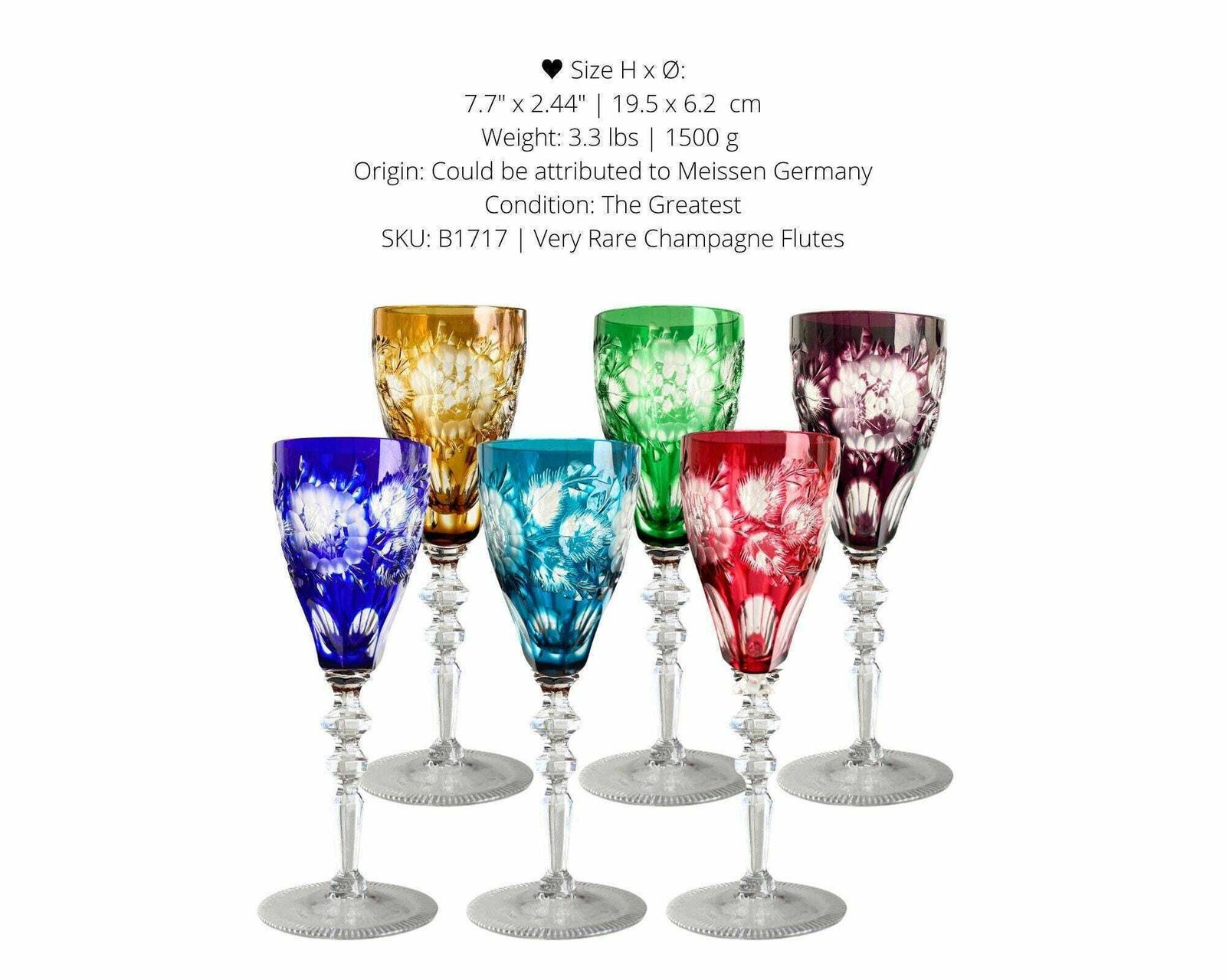 Kristallen Geslepen Champagneglazen | 6 Stuks | Meissen | Geschenken photo 698.0