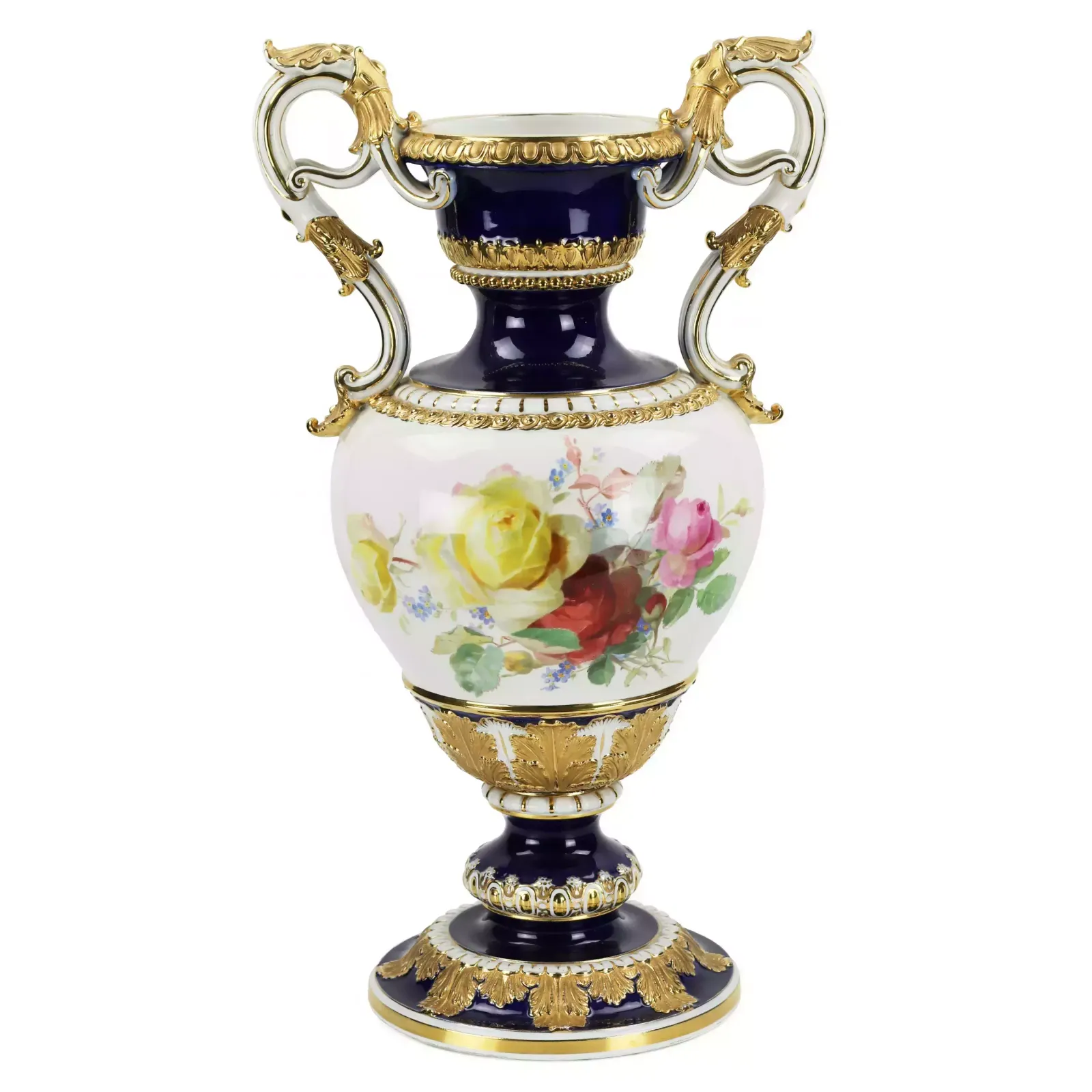 Large Salon Vase With Flowers. Ernst August Leuteritz. Meissen 19th Century photo Home Decor