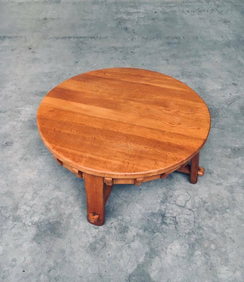 Brutalistisch Vormgegeven Handgemaakte Eiken Salontafel, Nederland, Ca. Jaren 1950 photo 1500.0