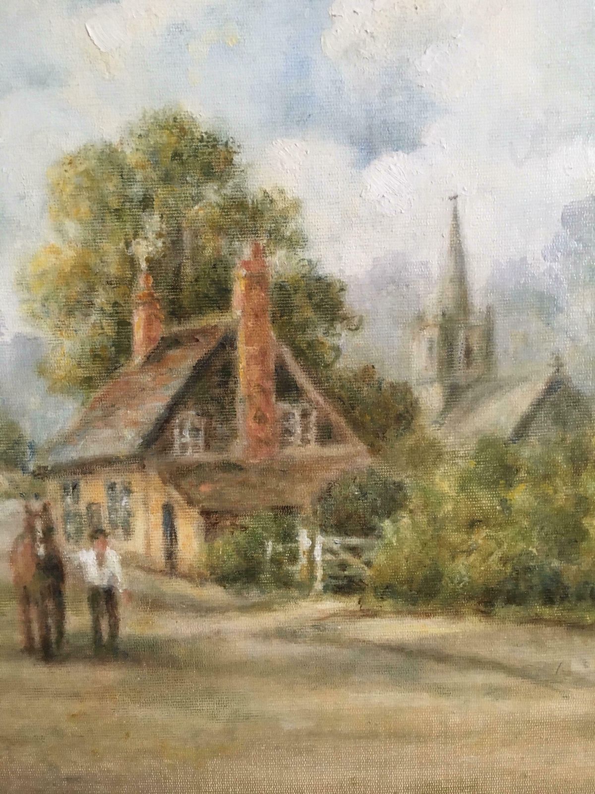C. Desborough"Newtown Linford" Impressionist Landscape, Oil Painting, Signed2001 photo vinterior
