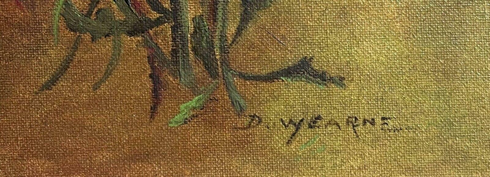 D. Warneaustralian Wild Flowers Signed Oil Painting Still Life, Framed photo vinterior