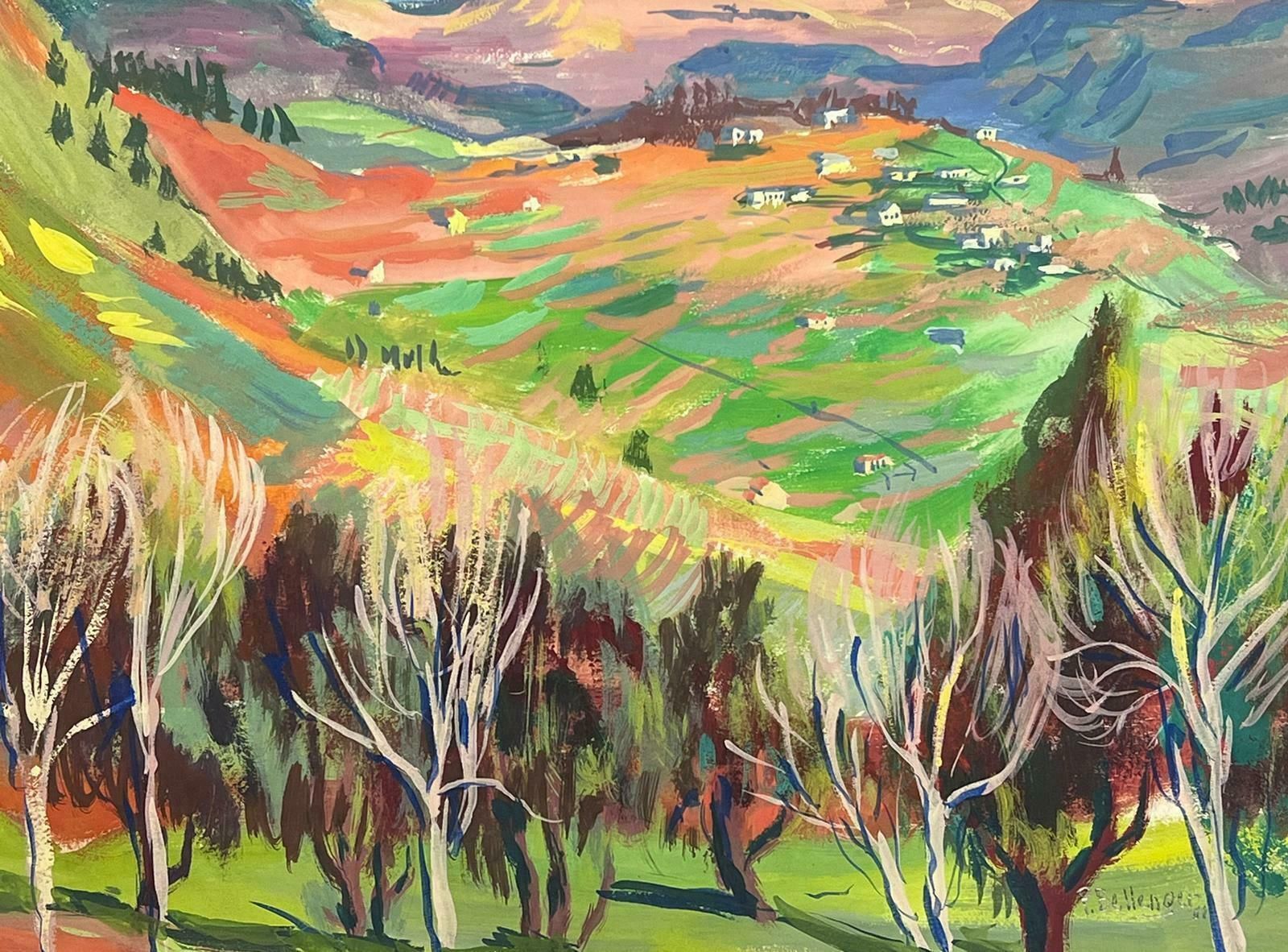 French School1960's French Signed Post Impressionist Painting Far Reaching Valley Views photo buy