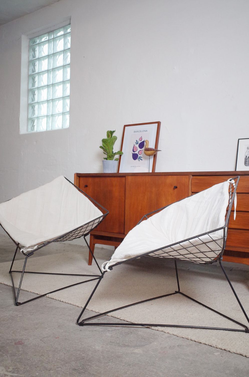 Ikea Oti Set Gammelgaard Wire Frame Diamond Chairs 80s photo buy