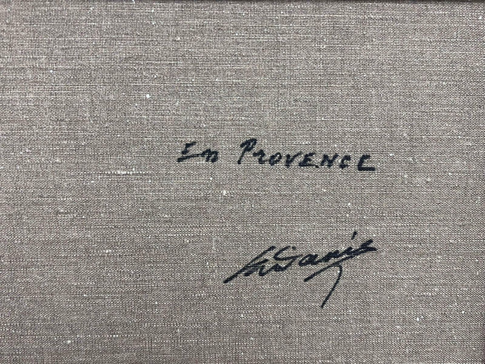 Regine David1950's French Post Impressionist Signed Oil Old Provencal French Village Garden1950's photo vinterior