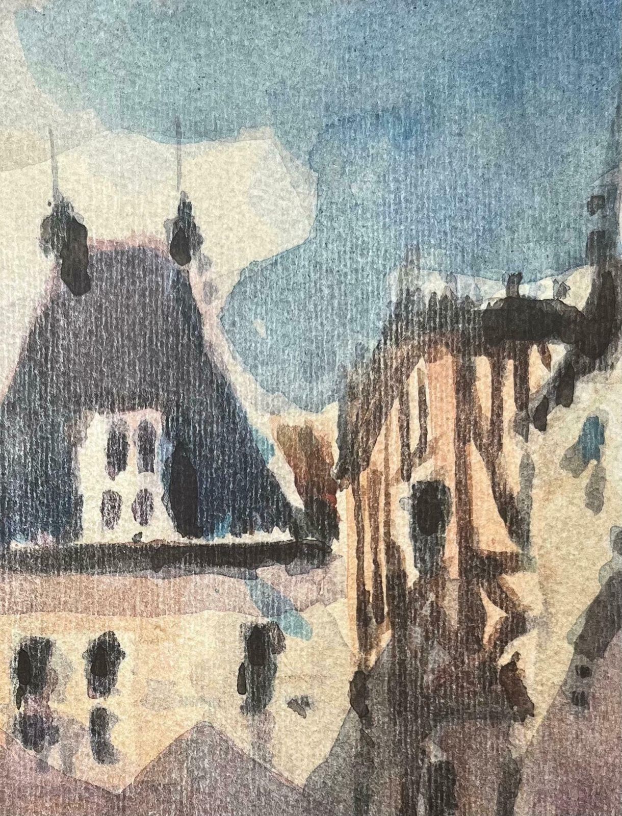 Maurice Mazeiliefrench Impressionist Watercolor Of French Village Square With Archway2019 photo 163.0