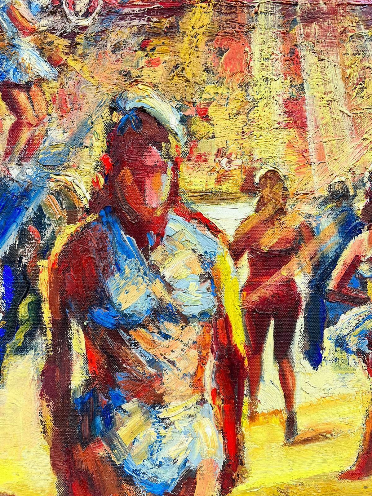 Josine Vignon1960's French Post Impressionist Oil The Circus Performers Montparnasse Frame1960's photo Art