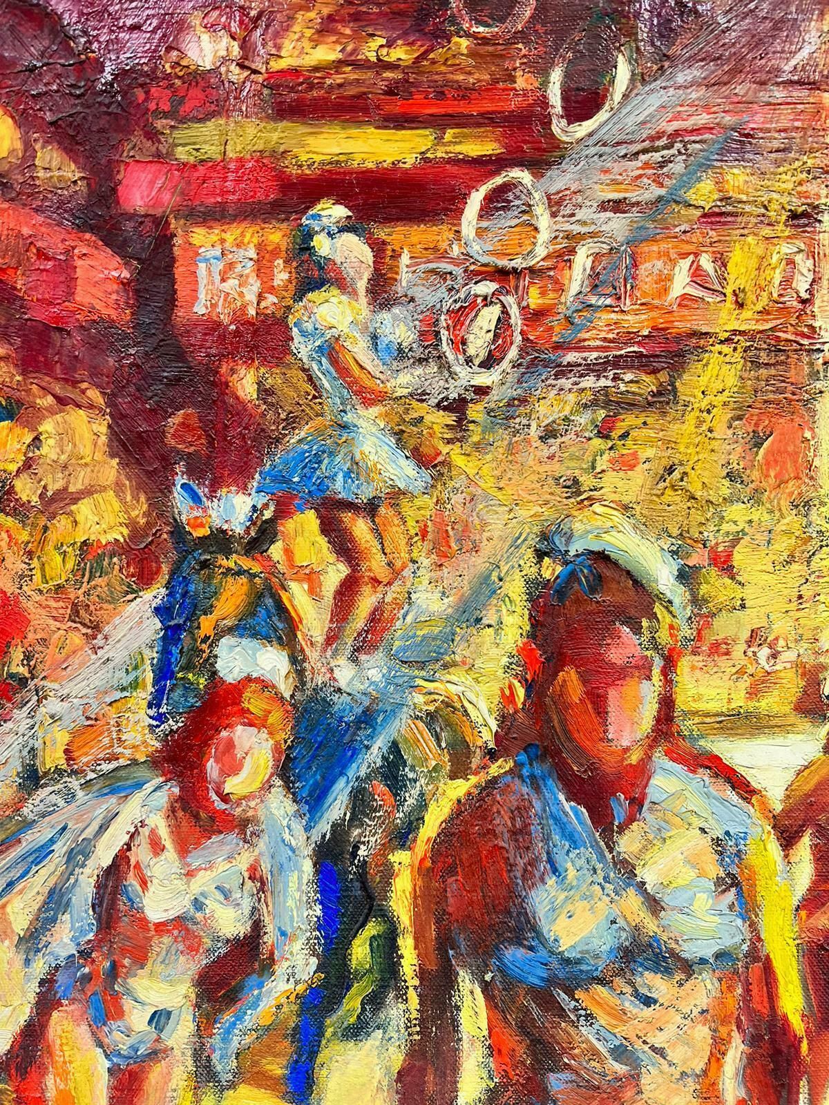 Josine Vignon1960's French Post Impressionist Oil The Circus Performers Montparnasse Frame1960's photo vinterior