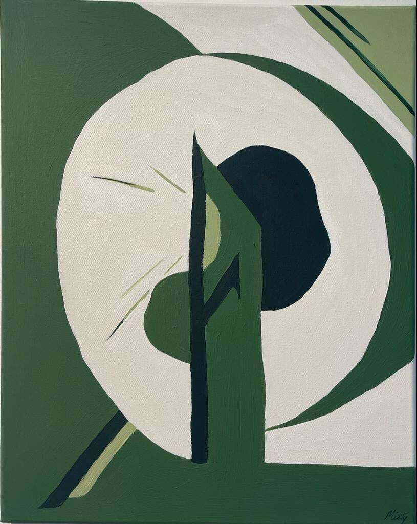 Minty Ramseybritish Contemporary Artstist Large Triptych Set Of 3   Green Abstracts2022 photo for sale