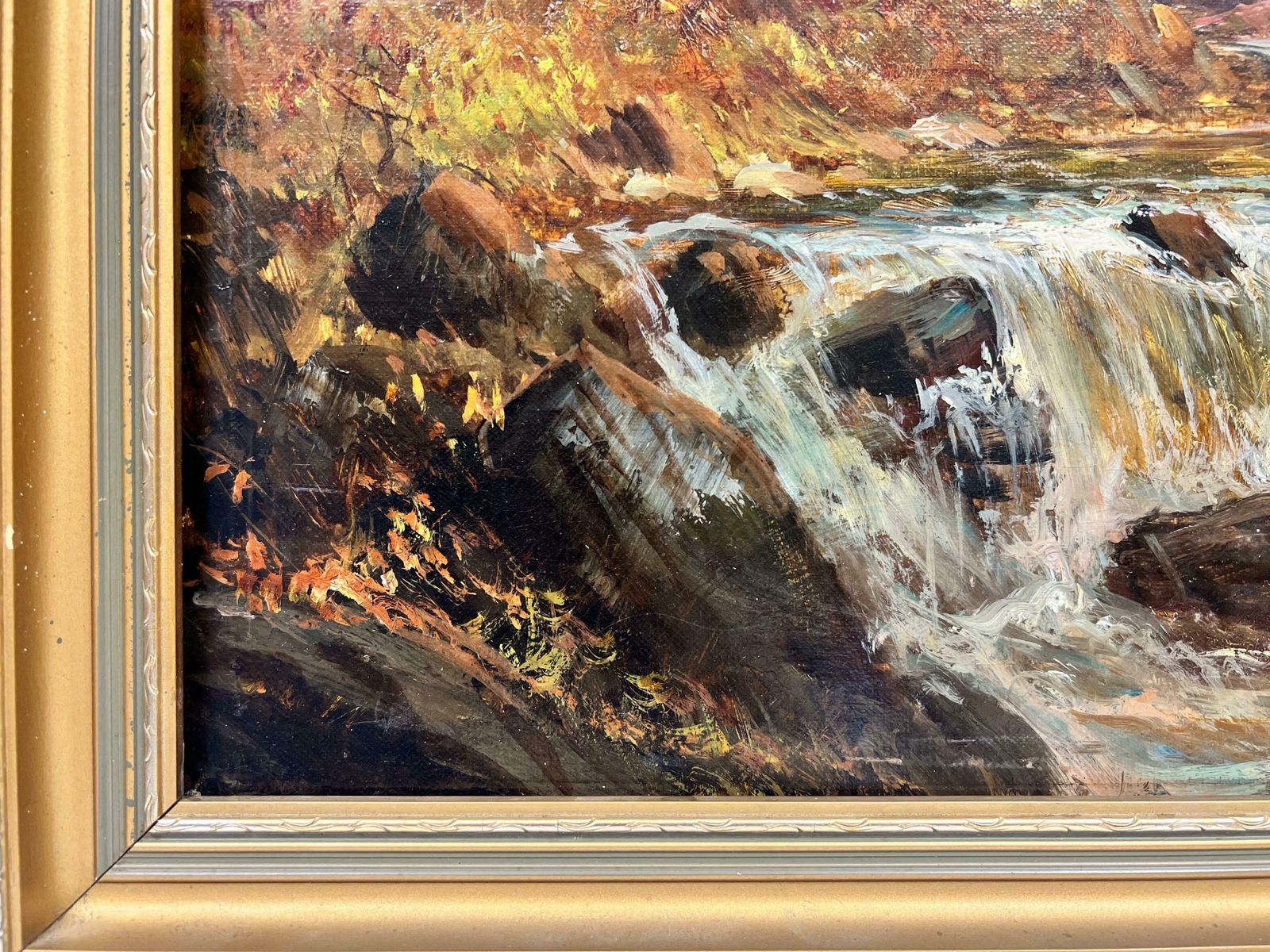 F. E. Jamiesonfine Antique Scottish Oil Painting Angler In Highland River Landscape, Signed photo 2244.0