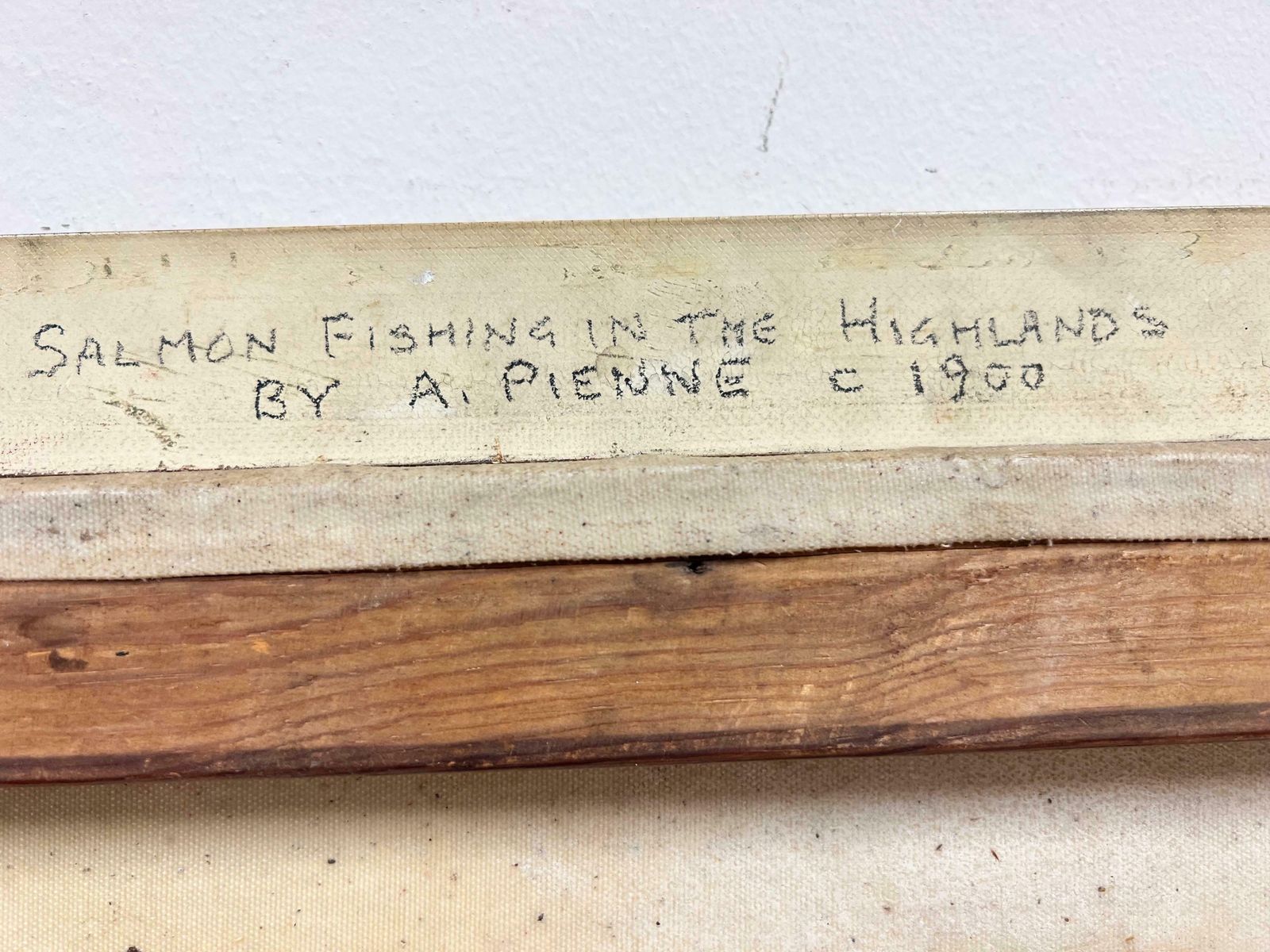 photo furniture F. E. Jamiesonfine Antique Scottish Oil Painting Angler In Highland River Landscape, Signed