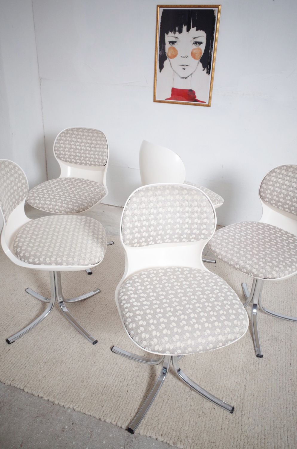 Stoll Giroflex Chairs And Hermann Miller Dining Table 1970s photo for sale