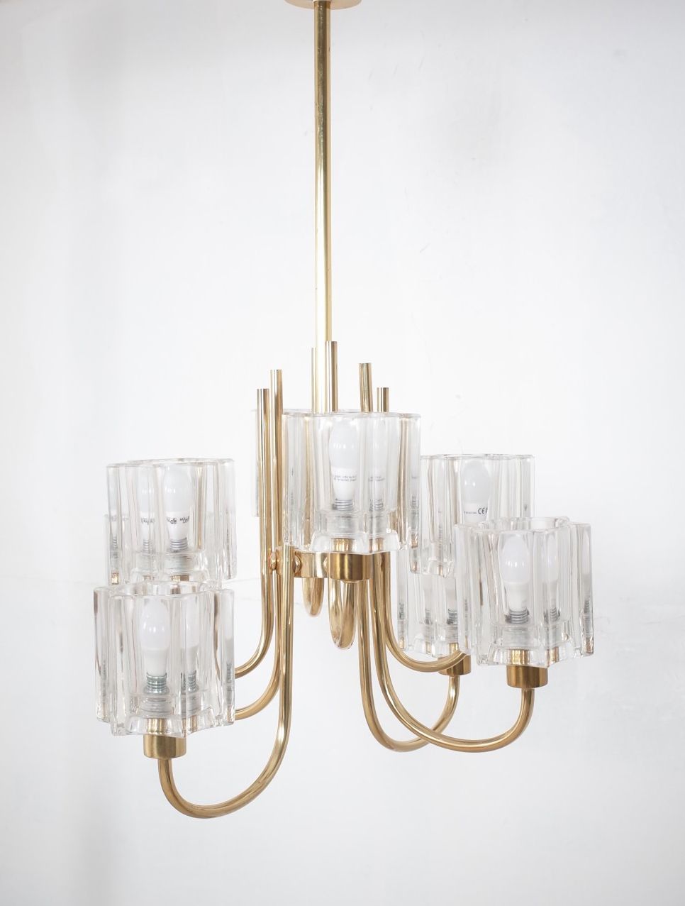 photo buy Crystal Glass Chandelier By Peill & Putzler 1970s