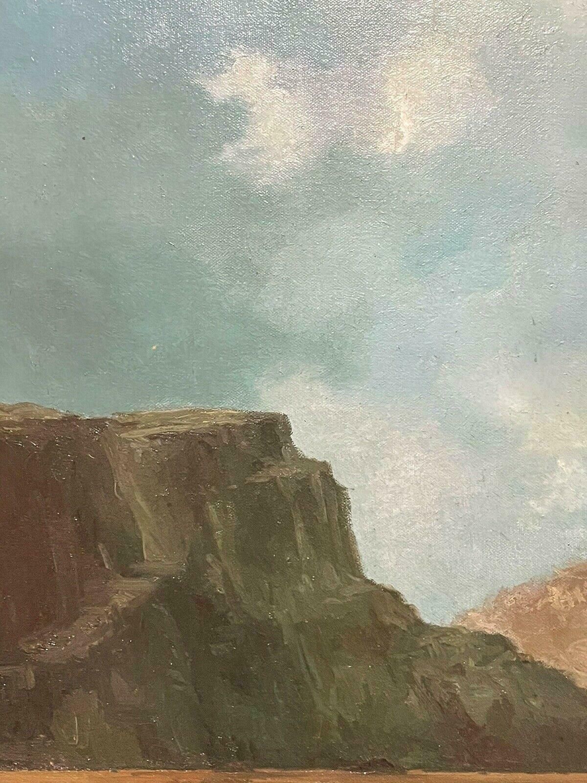 R.Gore1970s British Impressionist Signed Oil Painting   Windswept Beach Scene & Cliffs20th Century photo 867.0