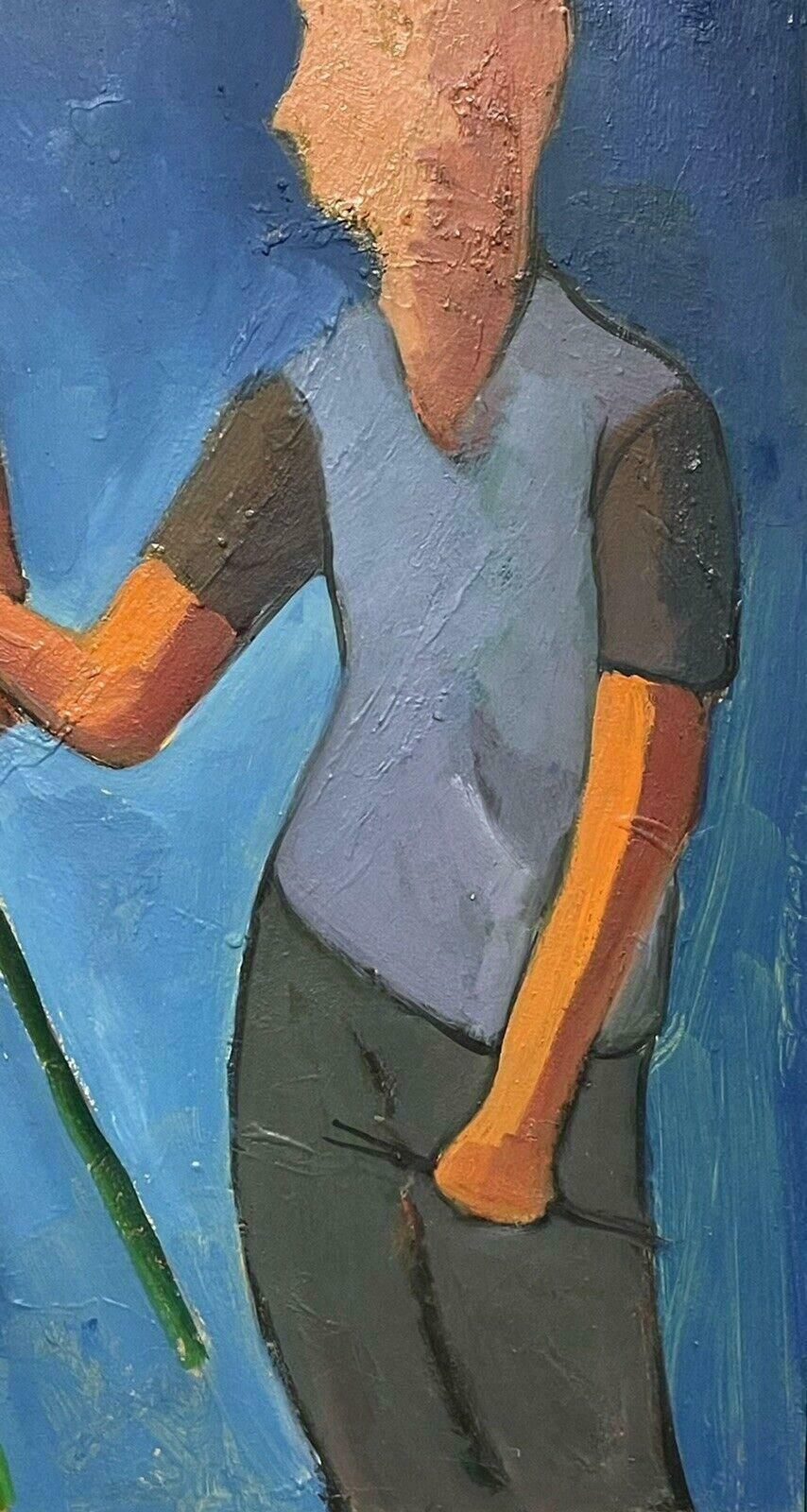 Serge Mallettfrench Modernist Signed Oil   Artist At Their Easel Painting   Amazing Colours20th Century photo vinterior