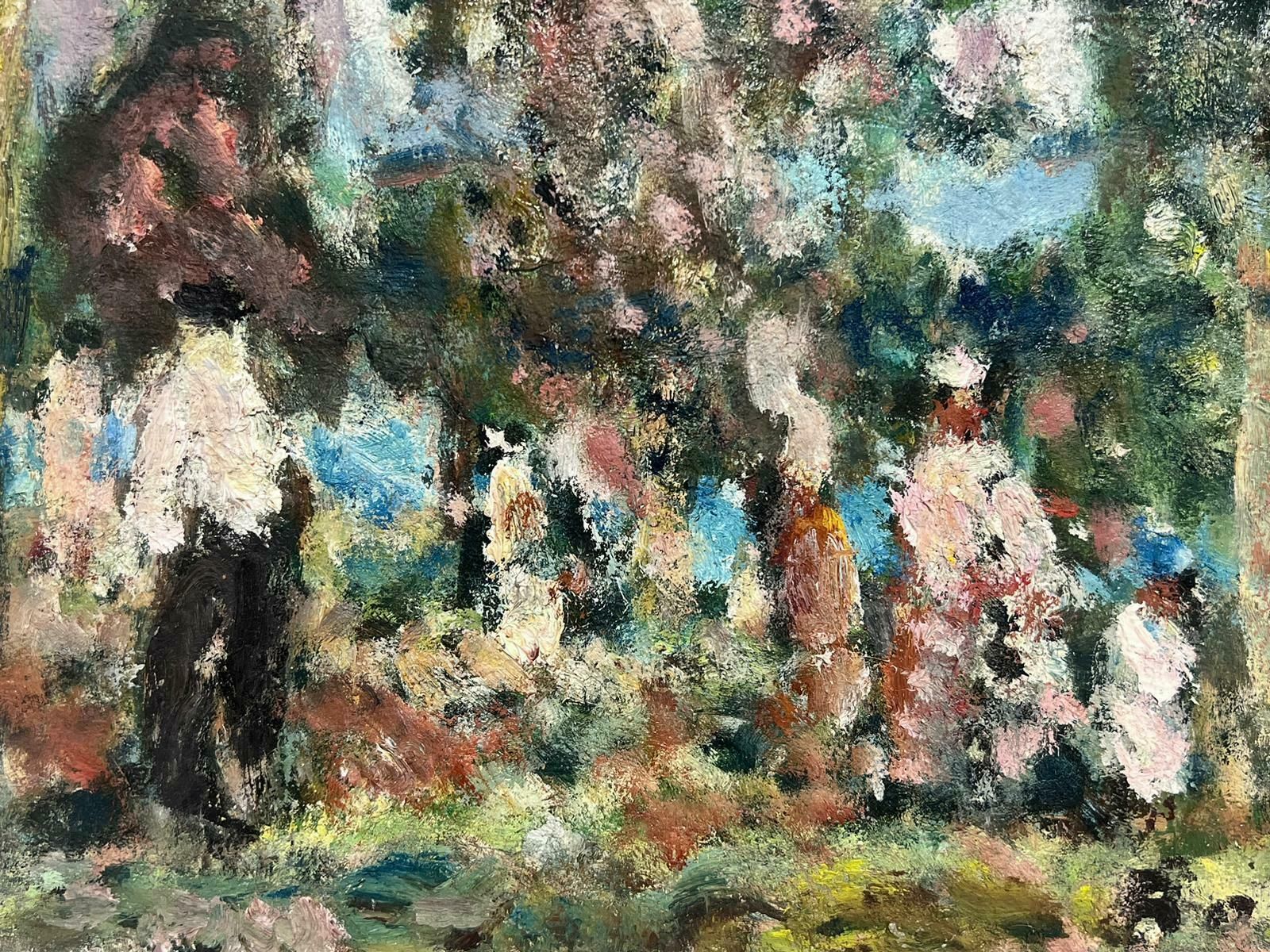 Georges Bousquaitmid 20th Century French Post Impressionist White Figures In Woodland Landscape photo Art