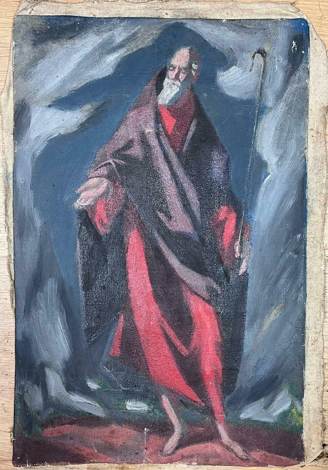 Josine Vignon1950s French Post Impressionist Historic Shepard In Purple Robe Holding A Crook1950s photo 403.0