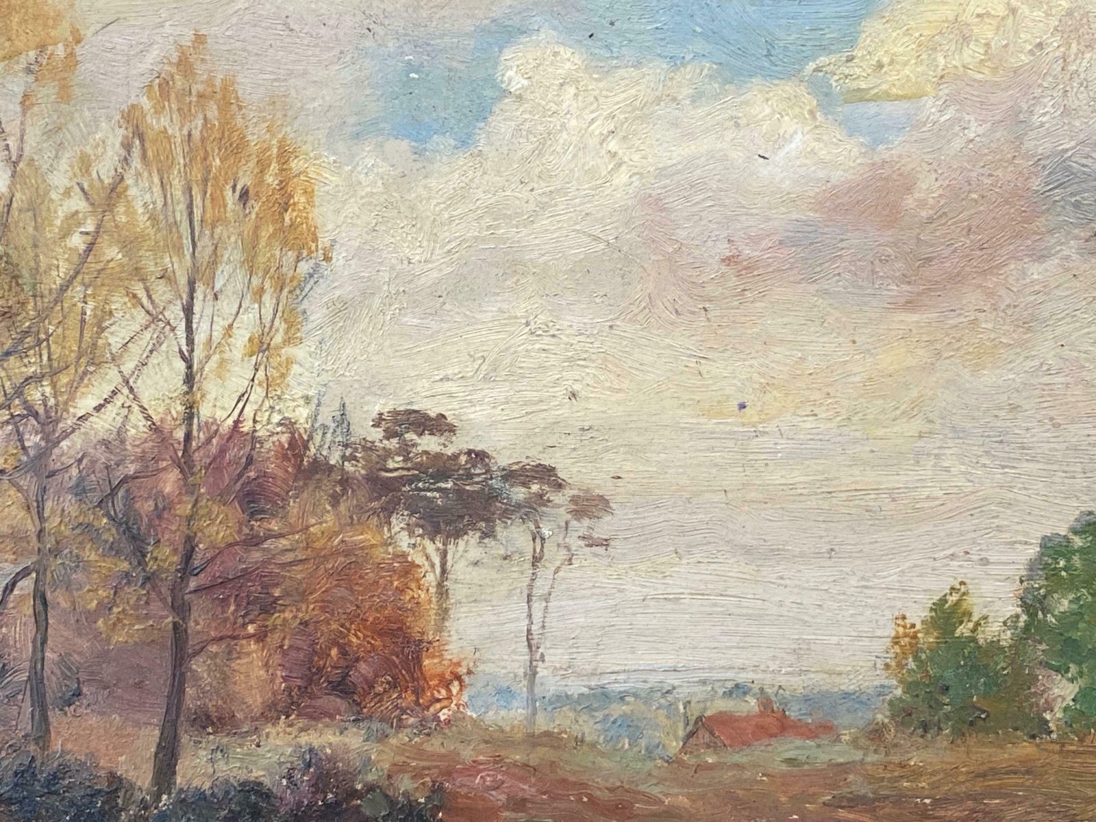 French Impressionist Impressionist Antique Painting   Autumnal Landscape photo for sale