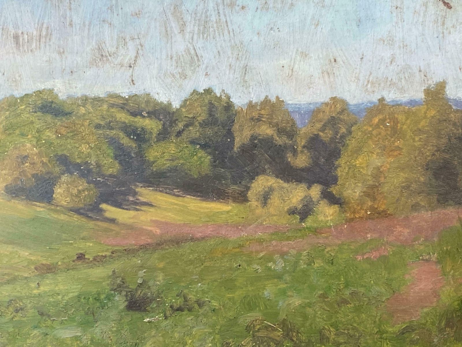French Impressionist Impressionist Antique Painting Landscape   Through The Valley photo for sale