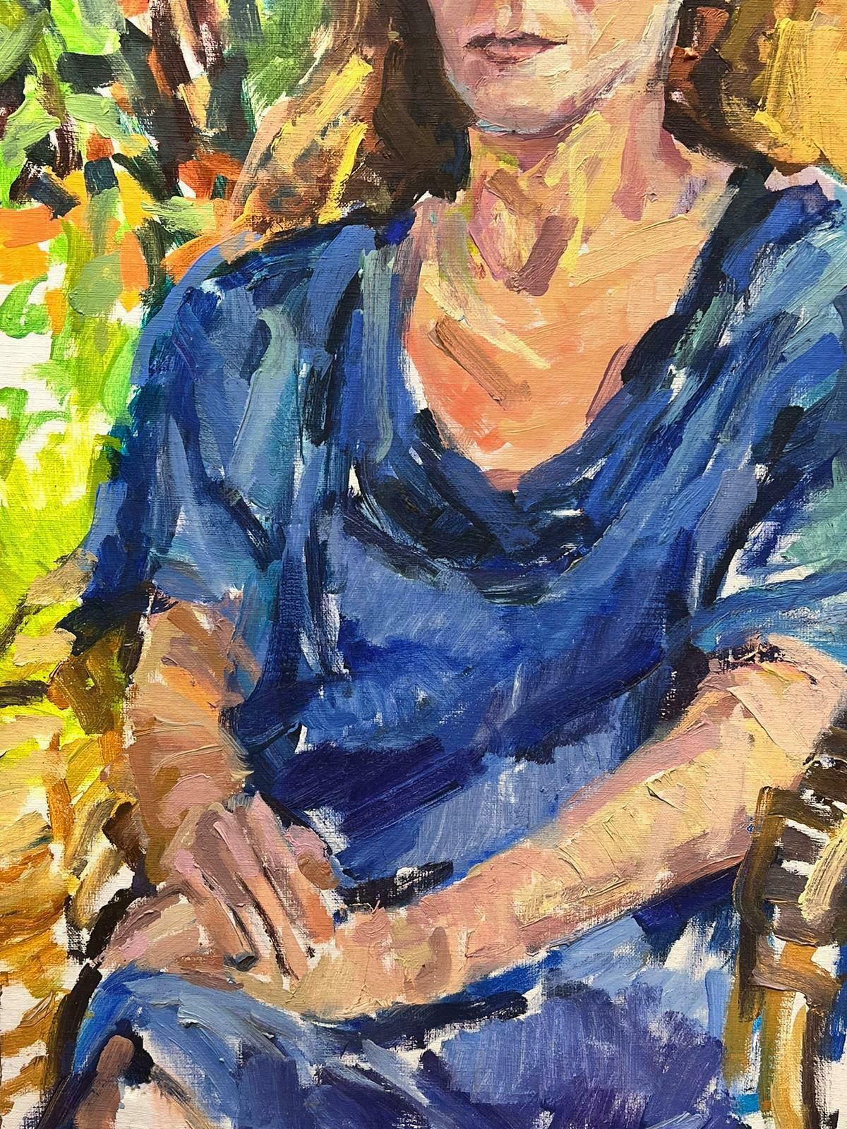 Douglas Stuart Allenlarge French Impressionist Oil   Elegant Abstract Portrait Of A Lady20th Century photo Art