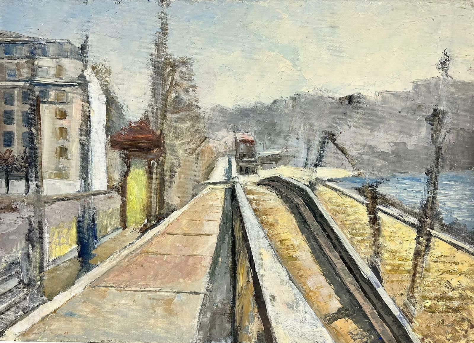 Josine Vignonsnowy Rooftops French Thick Impasto Oil1960's