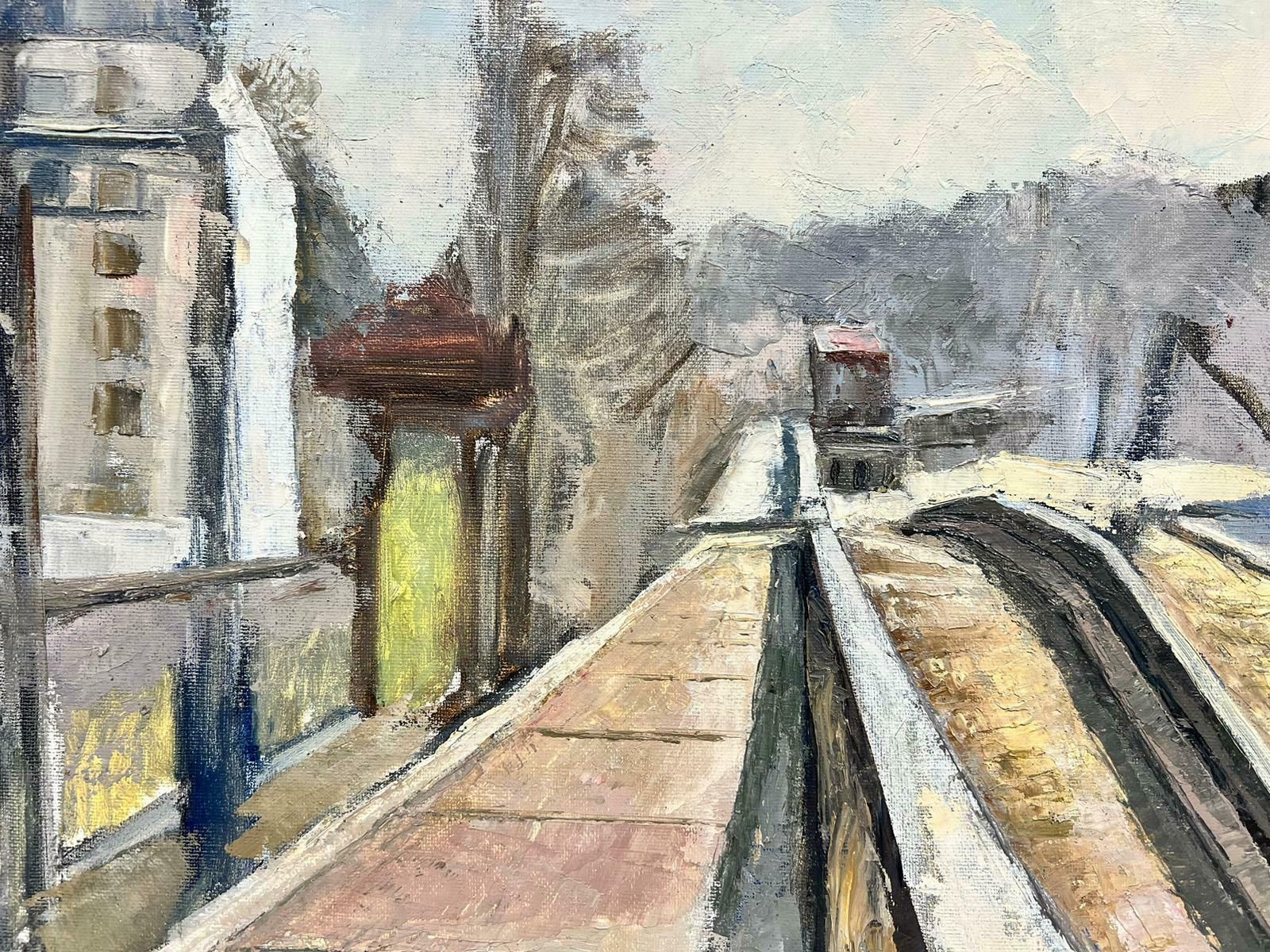 Josine Vignonsnowy Rooftops French Thick Impasto Oil1960's photo 806.0