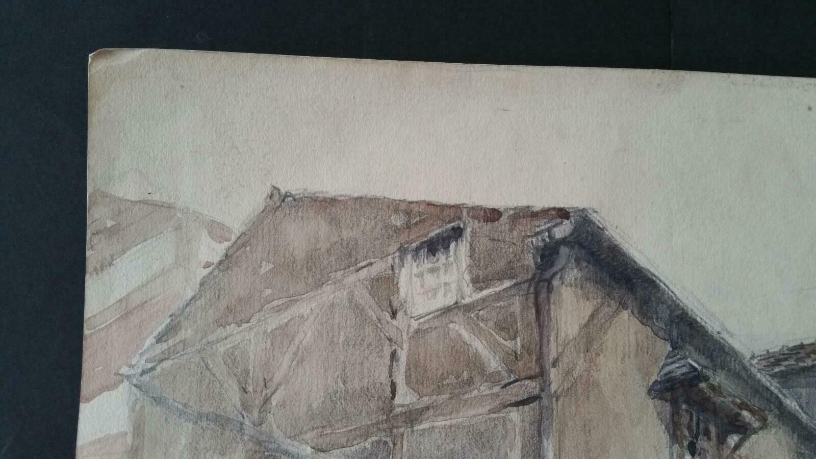 Henri Milochecole De Paris Mid 20th Century Paris: Atelier Studio French Watercolour 1940's photo buy