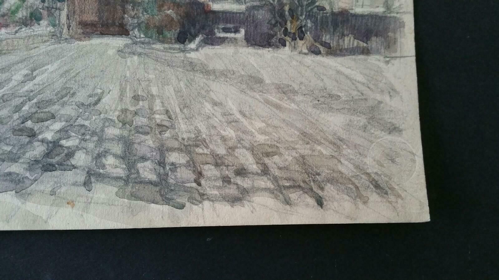 photo for sale Henri Milochecole De Paris Mid 20th Century Paris: Atelier Studio French Watercolour 1940's