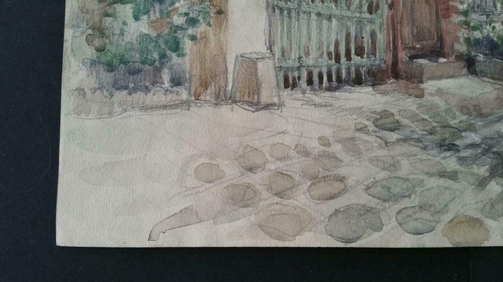 Art Henri Milochecole De Paris Mid 20th Century Paris: Atelier Studio French Watercolour 1940's photo