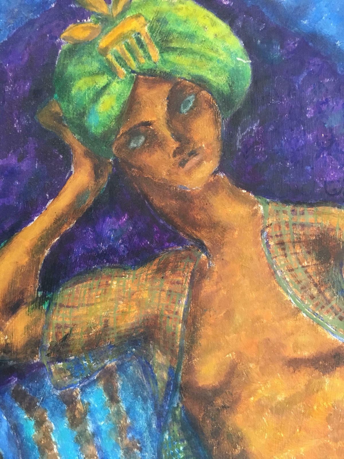 Kate Orrarabian Night, Stylised, Bright Colours, Oil Painting, Signedc.1950s photo 1683.0