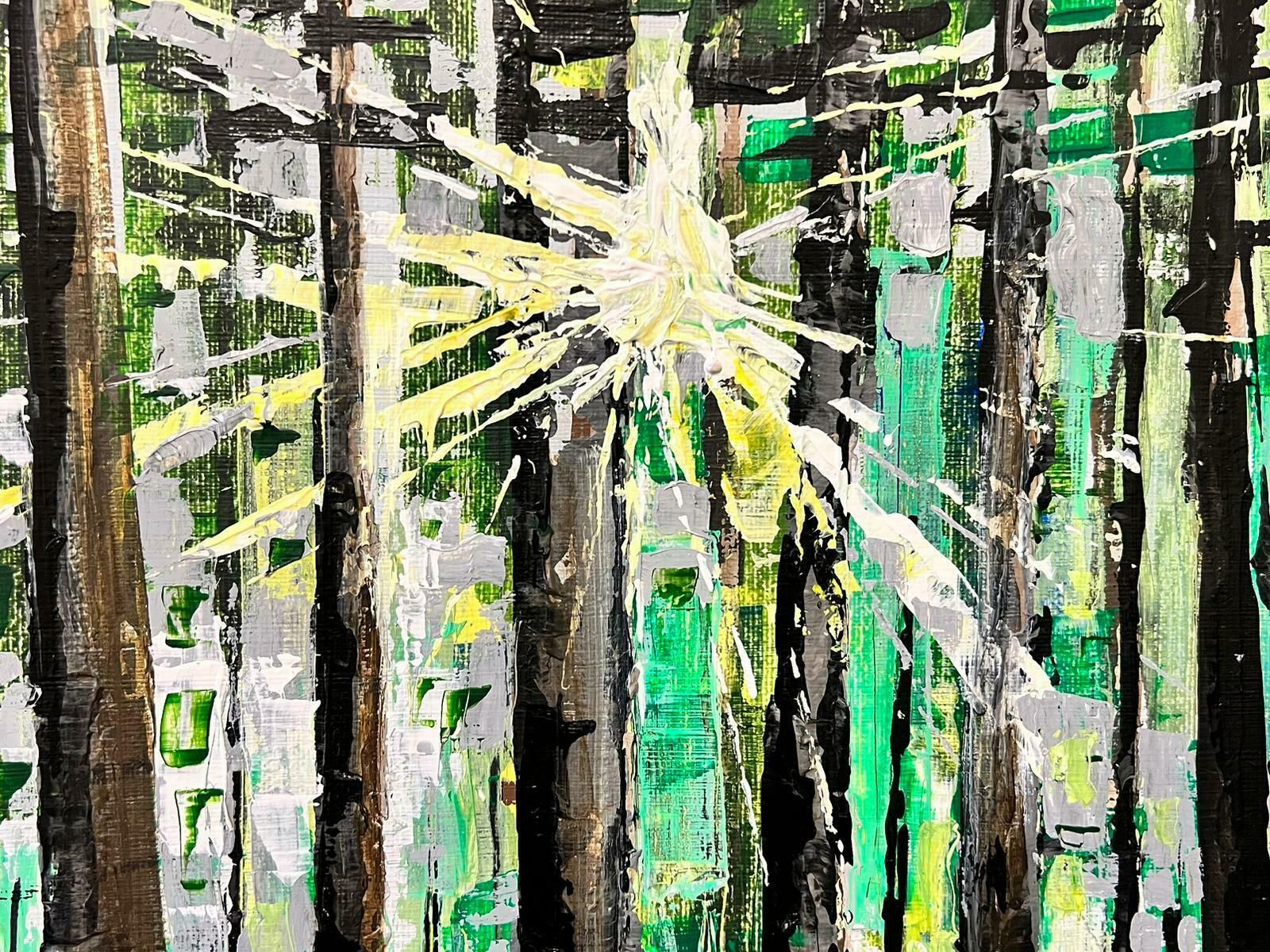 Contemporary British Modern British Contemporary Painting Sunlight Bursting Through Trees Woodland photo Art