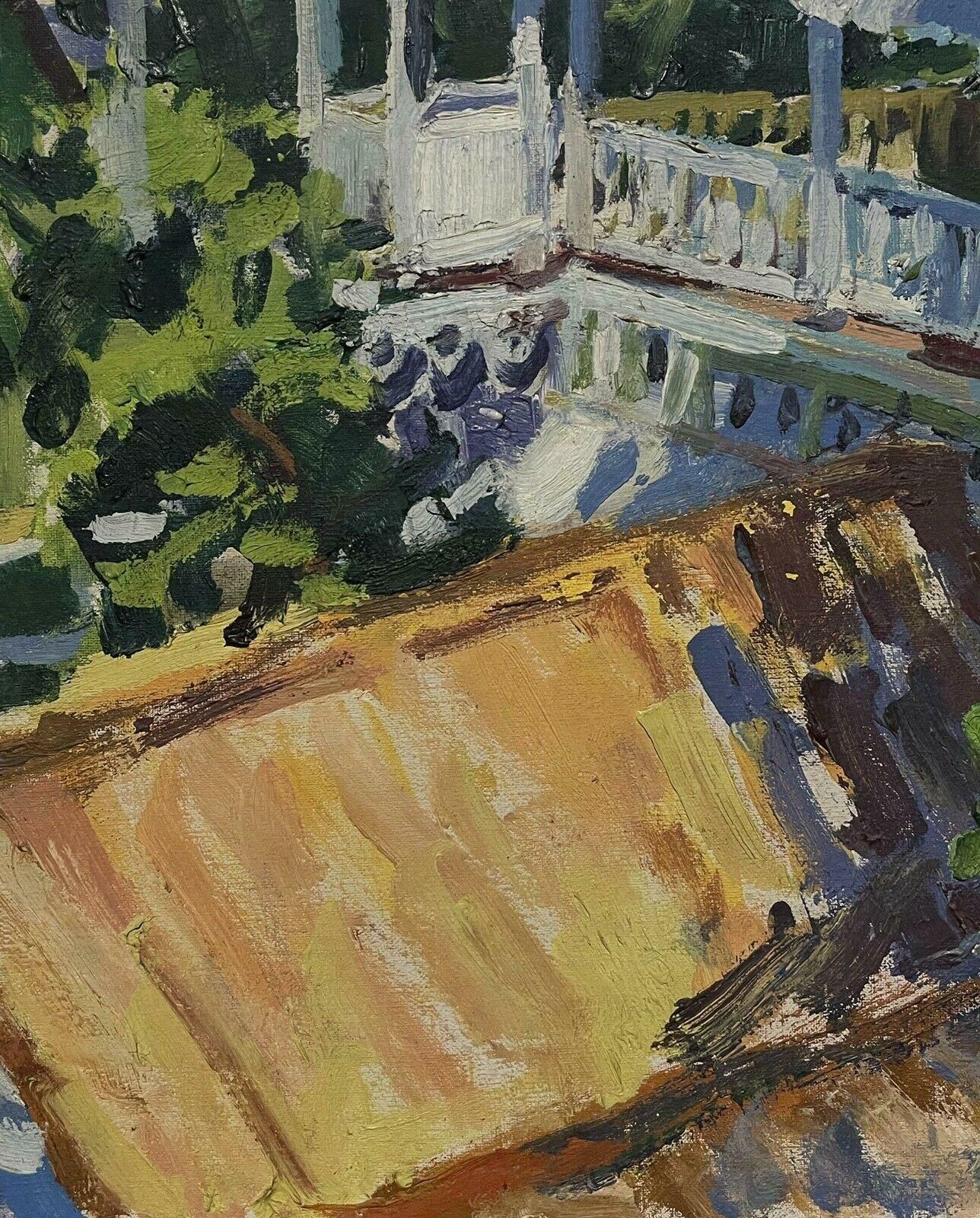 American Impressionistmid 20th Century American Impressionist Oil Colorful Garden Landscape View photo 811.0