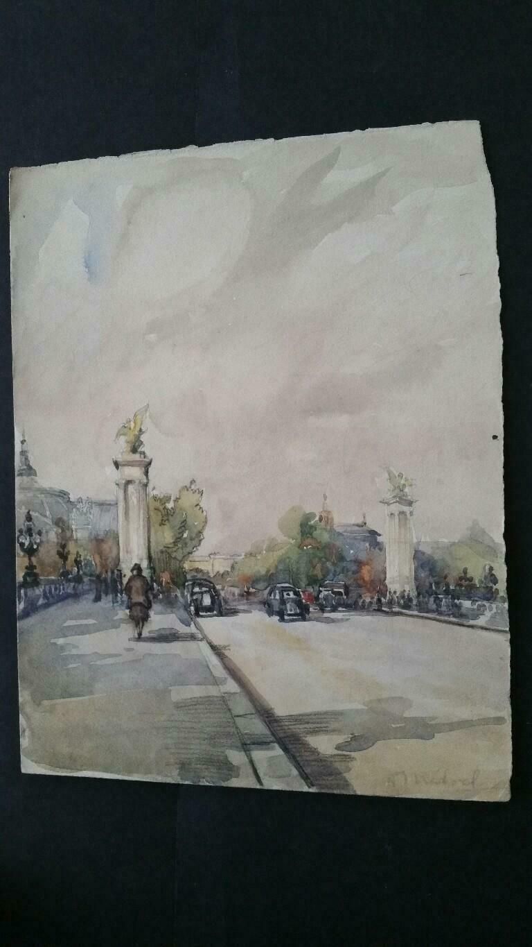 Henri Milochecole De Paris Mid 20th Century Pont Alexandre III 1940's photo buy