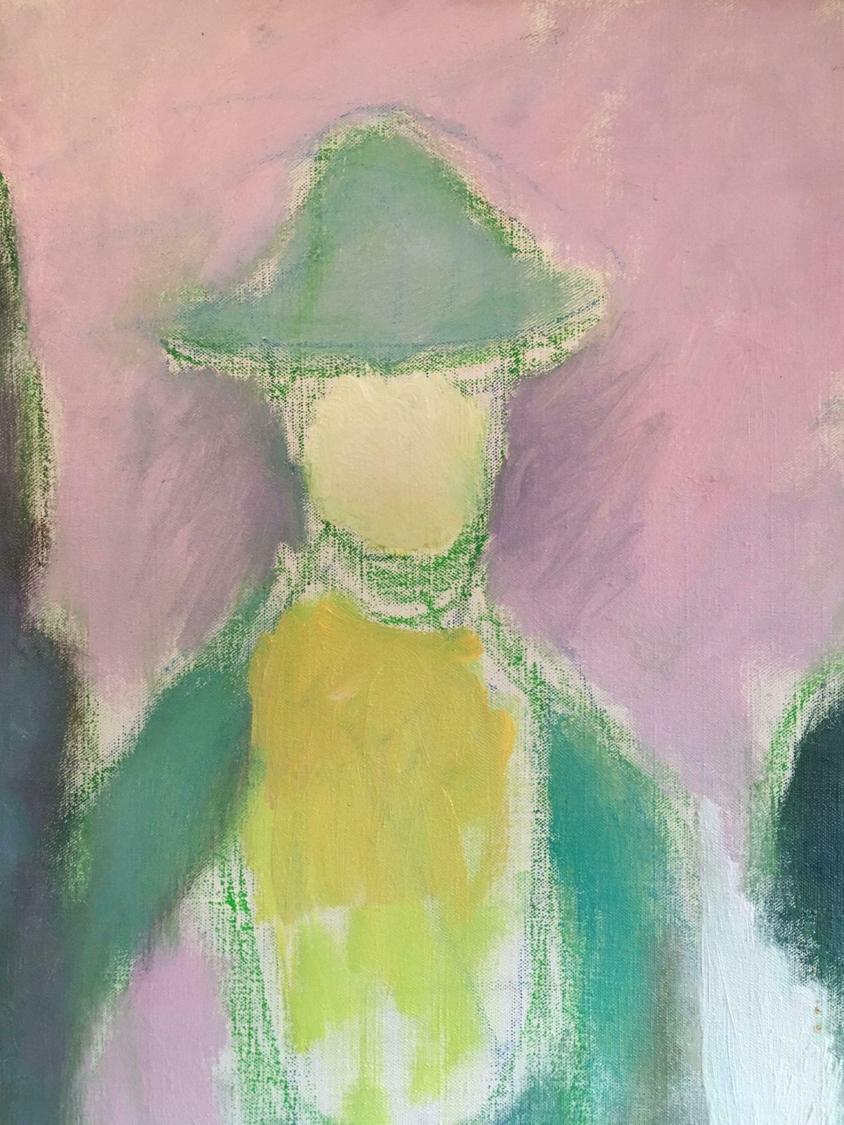 Akos Biropastel Pink 1970's Abstract, Colourful Oil Painting, Originalc.1970s photo Art