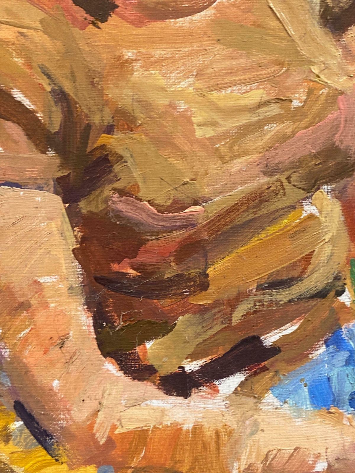 Douglas Stuart Allenlarge French Impressionist Oil   Elegant Abstract Portrait Of A Lady20th Century photo vinterior