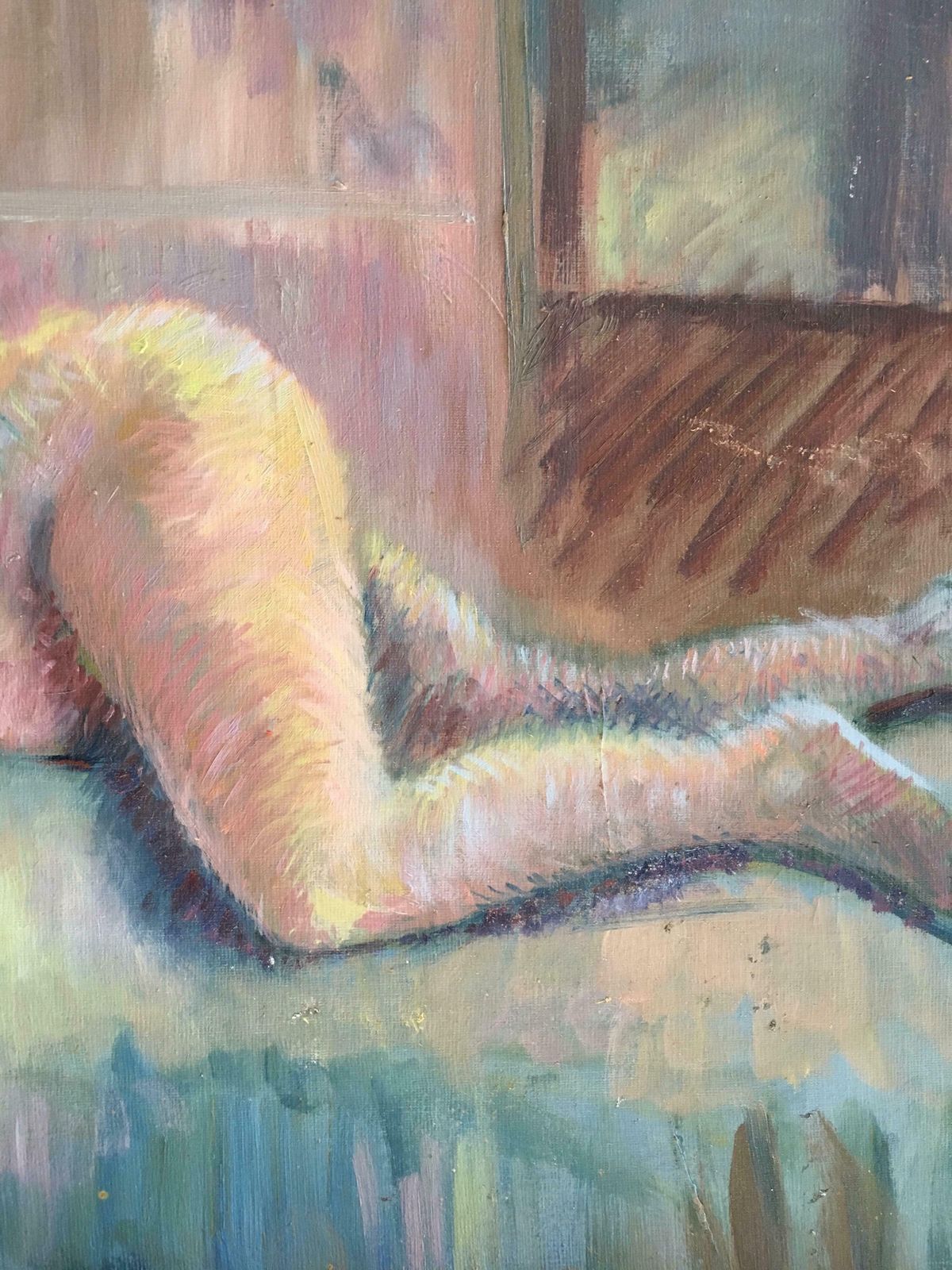 Beryl Dartonimpressionist Nude, British Artist, Strong Colours, Original Oil Paintingc.1970s photo 893.0