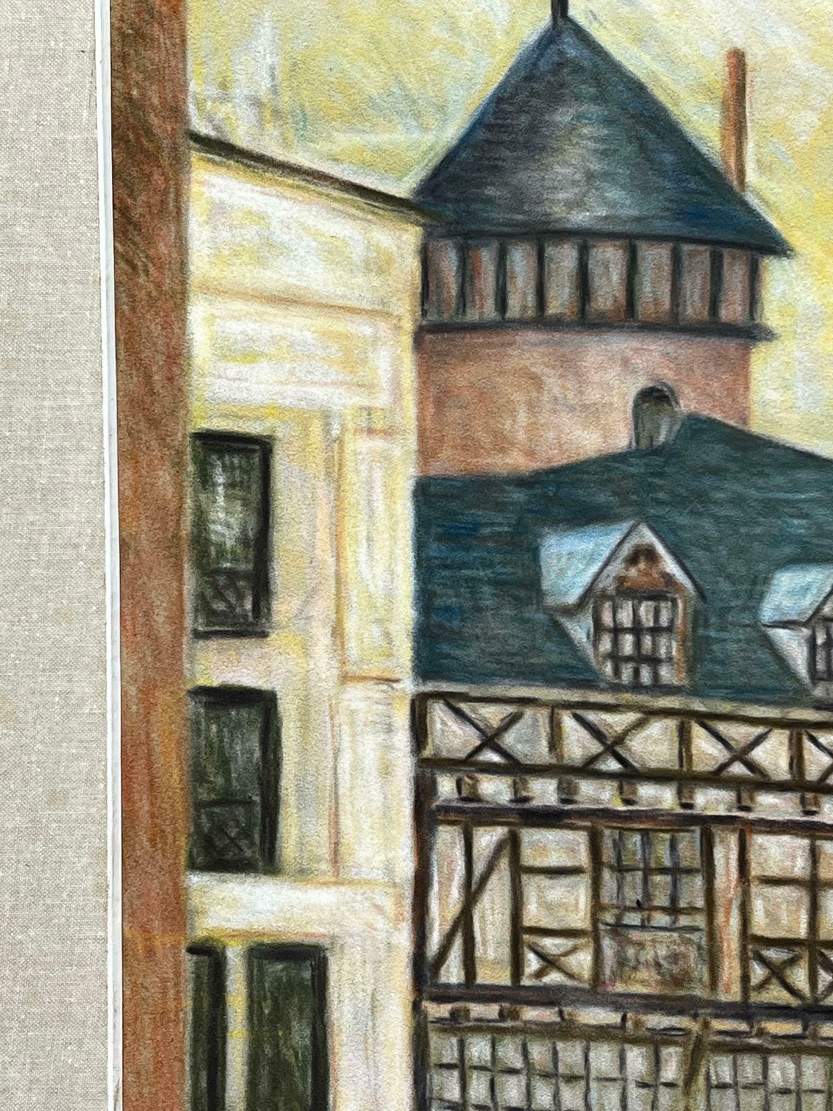 Bernard Labbe1950's Big Modernist/ Cubist Painting   French Building1950's photo Art