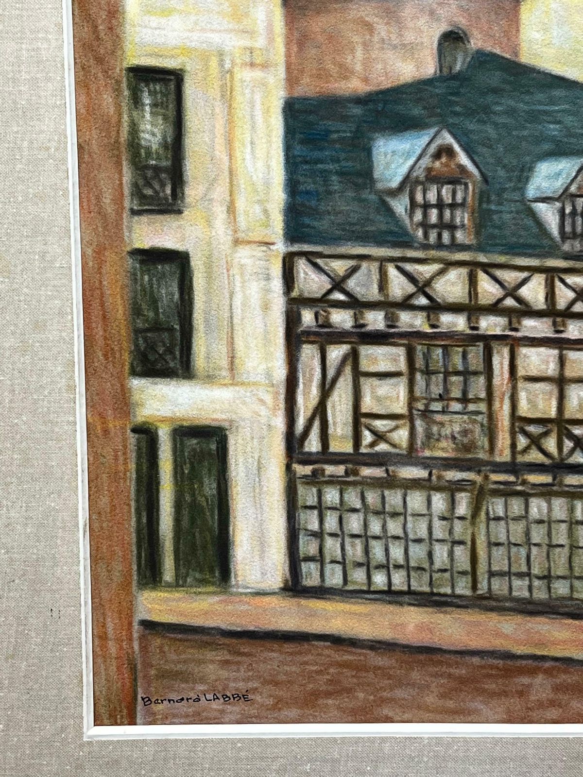 Bernard Labbe1950's Big Modernist/ Cubist Painting   French Building1950's photo 612.0