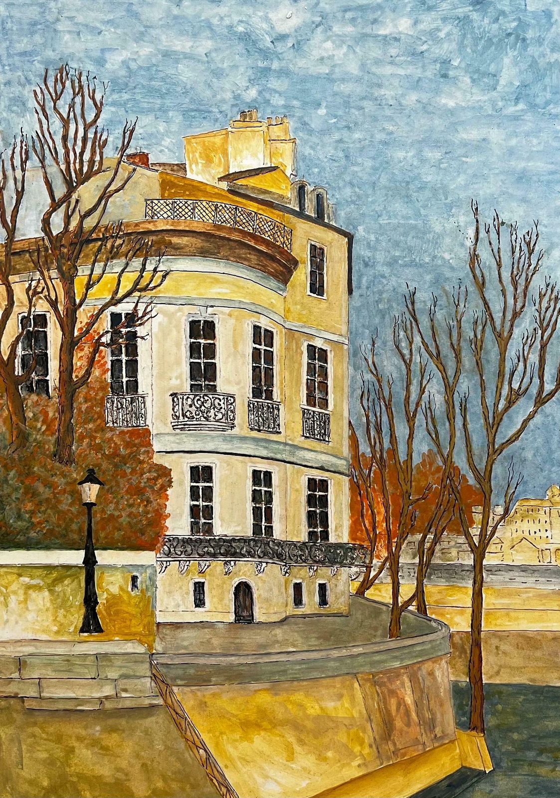 Bernard Labbe1950's Big Modernist/ Cubist Painting   Parisian Apartment 1950's